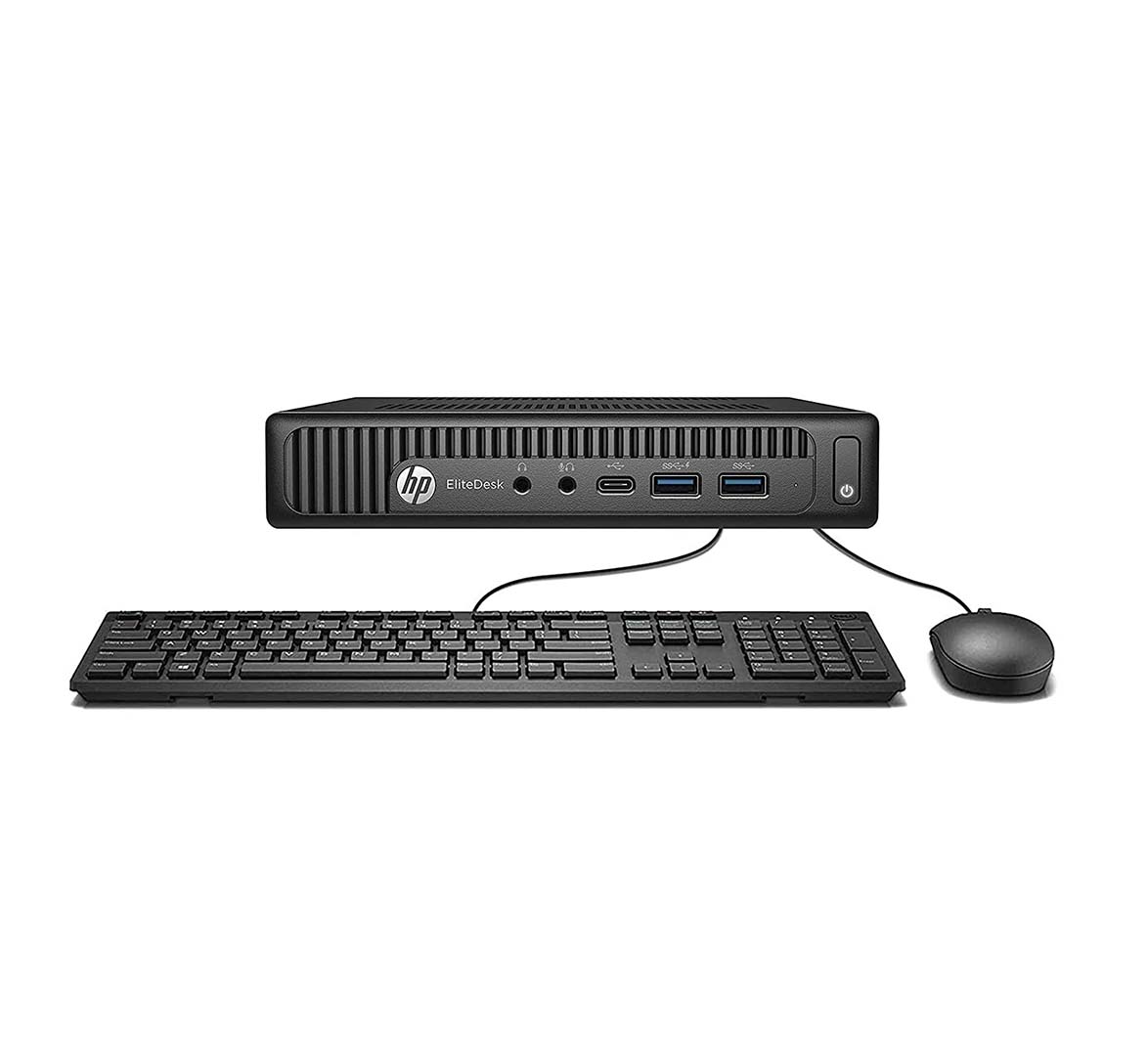 كمبيوتر مكتبي HP EliteDesk 800 G2 Mini، معالج Intel Core i5-6th، رام 8 جيجابايت، 256 جيجابايت SSD، واي فاي، ويندوز 10 برو