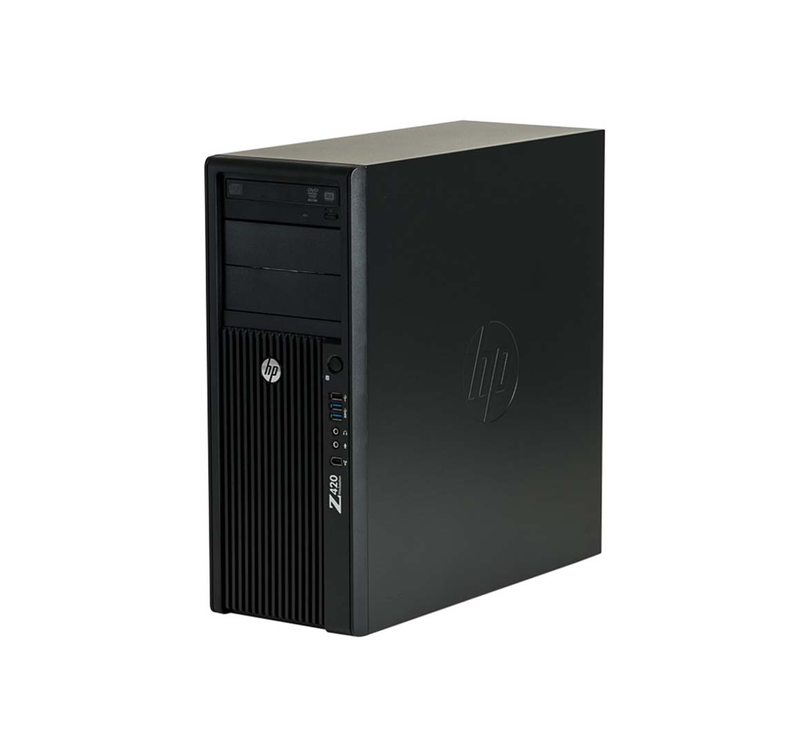 اتش بی Z420 Workstation Mini Tower Business Desktop PC ، وحدة المعالجة المركزية Intel Xeon E5 Series ، ذاكرة وصول عشوائي 16 جيجا بايت ، 512 جيجا بايت SSD ، wifi ، Windows 10 Pro ، كمبيوتر مكتبي مجدد